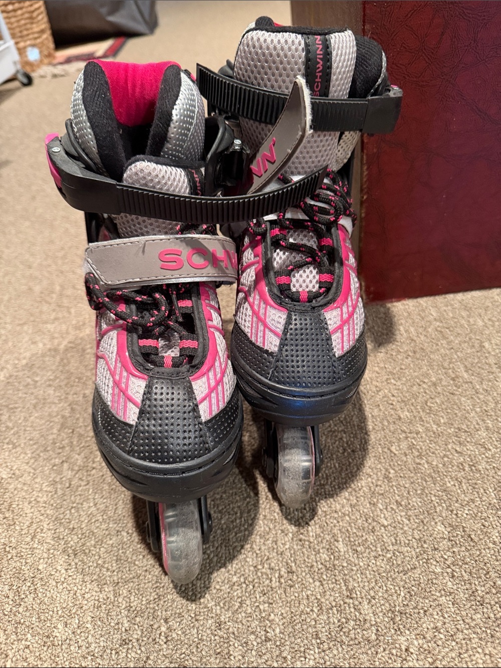 Schwinn Pink and Gray Girls Adjustable Inline Skates